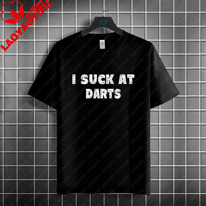 Thats Why IM Here Funny Dart and Beer Graphic TShirt 100 Cotton Short Sleeve Casual Tee Outdoor Activities Social Events