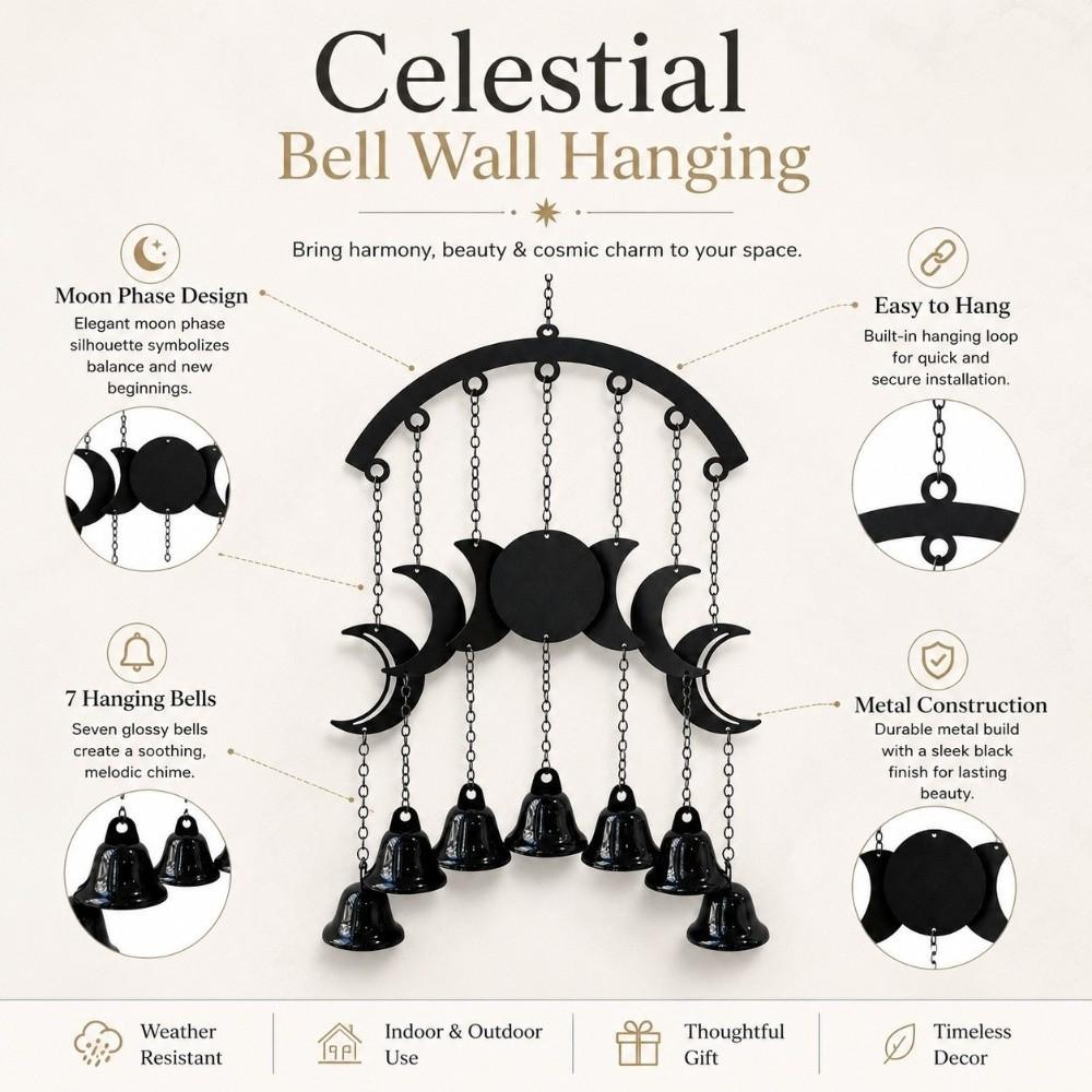 Moon Star Halloween Wind Chimes Spider Garden Patio Decoration Decorative Wind Chime Garden