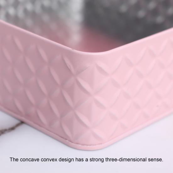 Candy Storage Multi-color Square Shaped Lozenge Pattern Metal Storage Empty Iron Box for Chocolate