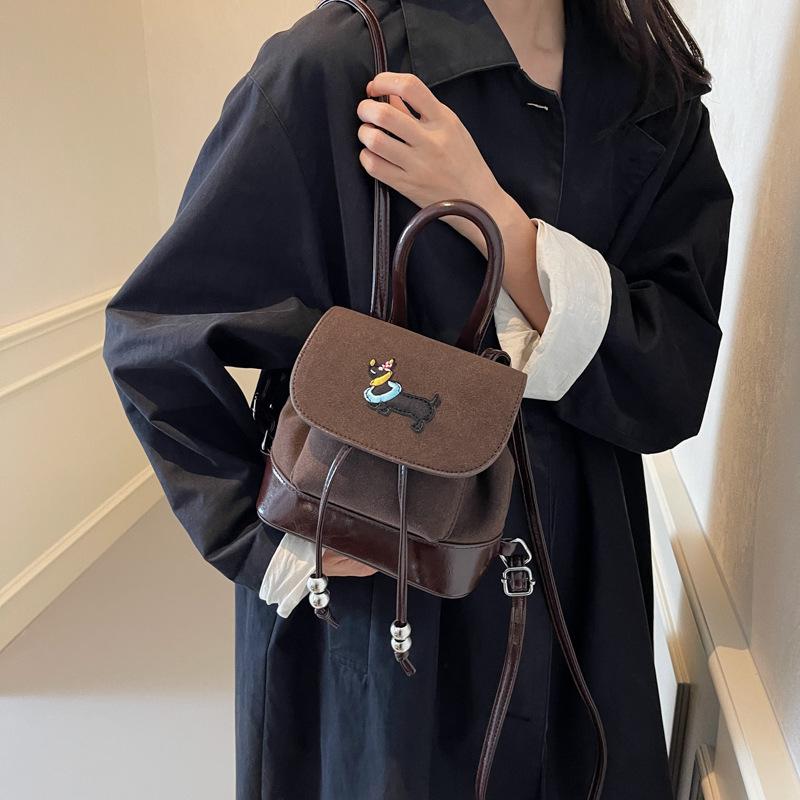 Cute Girl Retro School-style Small Backpack, Fashionable Autumn and Winter Backpack and Travel Bag