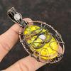 Сглаз Желтый Дендрит Опал Кулон Медная Проволока Обернутый Кулон Радуга Лунный Камень Ювелирные Изделия Из Драгоценных Камней Кулон Ручной Работы Ювелирные Изделия Из Проволоки Сглаза