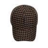 Men Autumn Winter Small Plaid Peaked Cap Baseball Cap Women Sun Hat Ponytail Panama Cap Visor Hats Snapback Hat