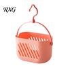 Shallow Plastic Bin for Kids Bath Toys Portable Shower Basket with Rotatable Hook, Hollow Drainage Caddy, Caddy Hooks Large Capacity Hanging Organizer