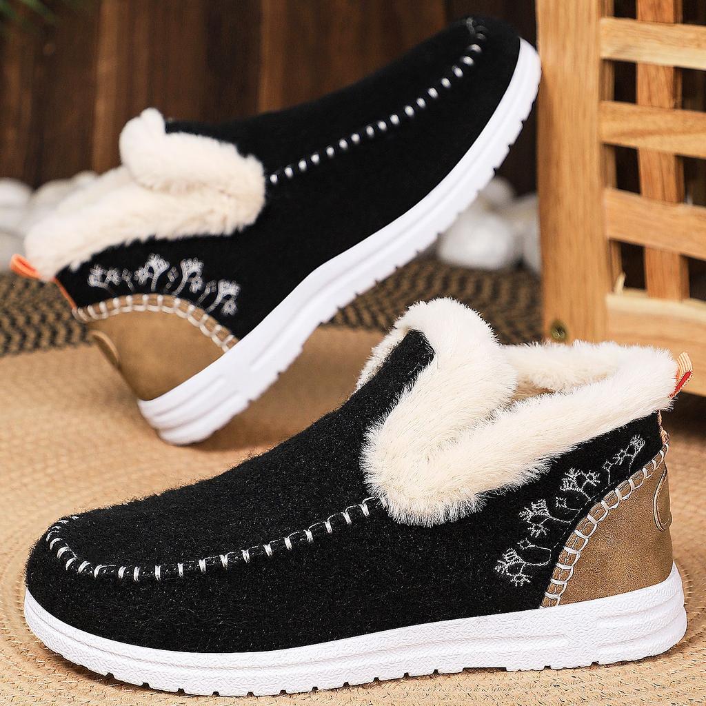 Winter Cotton Boots with Plush and Thick Cotton Shoes, Women's Boots for Cold and Warm Snow Boots, Fashionable Short Boots for One Foot
