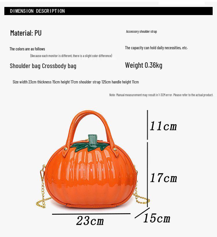 2024 Autumn Women's Pumpkin-Shaped Handbag - Fashionable & Fresh PU Crossbody Bag