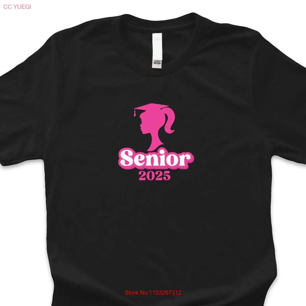 Class Of 2025 Senior T Shirt Pink Graduation Party For Her Matching Family Seniors Vintage Versatile Stretched