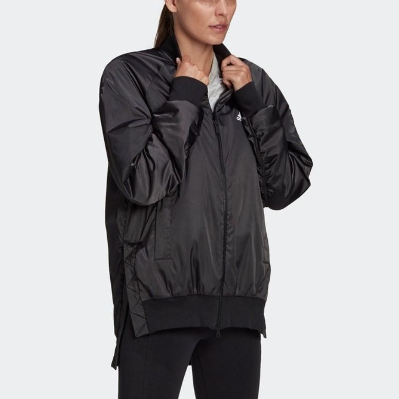 adidas W S VRCT Повседневная Спортивная Куртка на Молнии с Воротником-стойкой Женская Черная FS2436