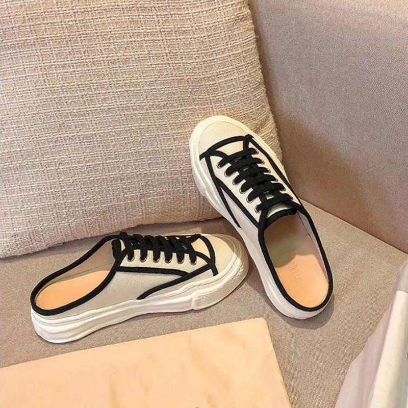 Мода Мода Baotou Полухолщовые туфли Женская повседневная обувь Кроссовки на плоской подошве с внутренним увеличением на платформе Низкие верхние туфли на шнуровке Белые туфли