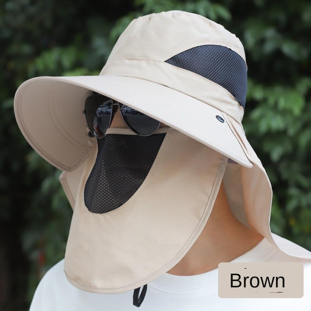 360 Degrees Protection Sun Hat Anti-UV Sunscreen and Shading Agricultural Work Hat Adjustable Breathable Fisherman Hat Spring