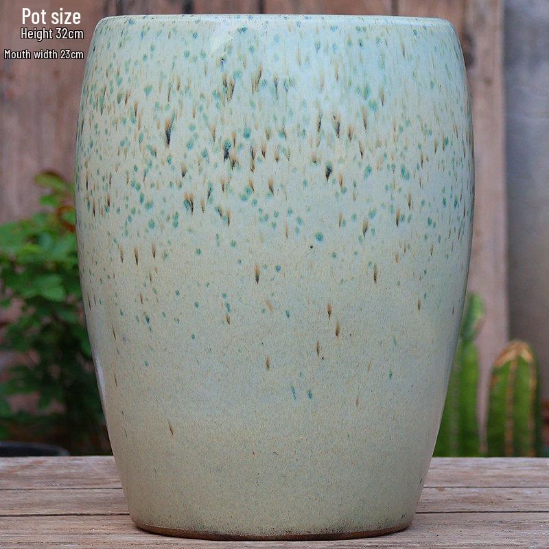Vintage Ceramic Pot for Indoor/Outdoor Use – Large, Breathable Coarse Pottery for Green Plants, Tall Wide Mouth Design for Bougainvillea & Succulents