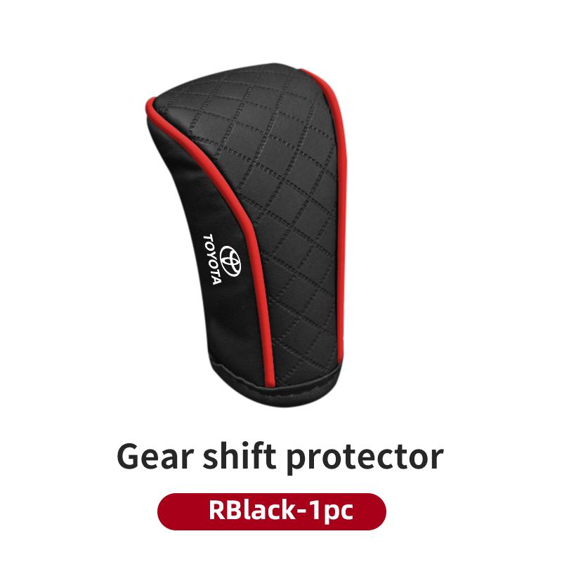 Car Shift Handle Cover PU Leather Car Gear Shift Knob Protector For Toyota Corolla Yaris Camry CHR Hilux Avensis Key Accessories T6
