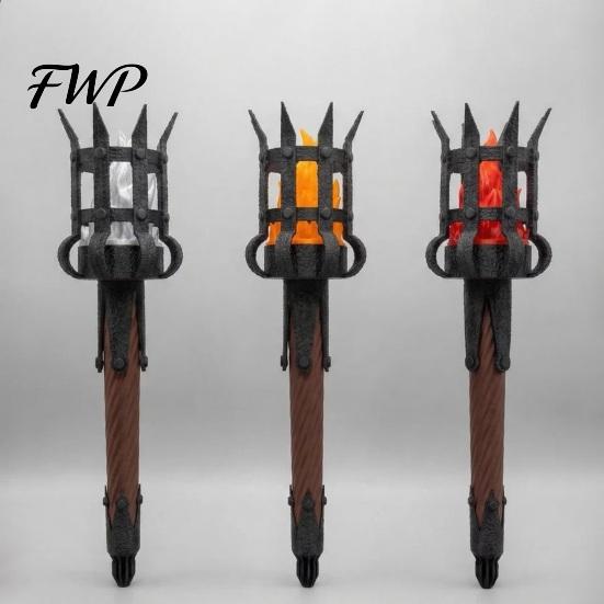 Non-heating Resin Wall Light Medieval Torch Sconce, LED Gothic Castle Decor Lamp, Decorative for Home Bar Realistic Flickering Flame Themed