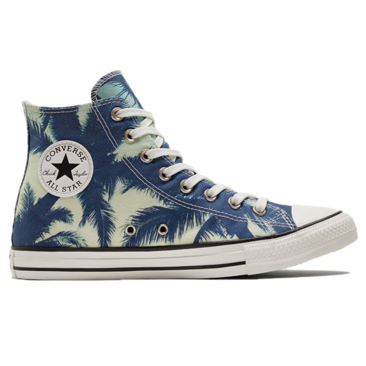 Converse Chuck Taylor All Star Удобные Универсальные Принтованные Высокие Кеды из Канваса Унисекс Кроссовки Синие 171280C