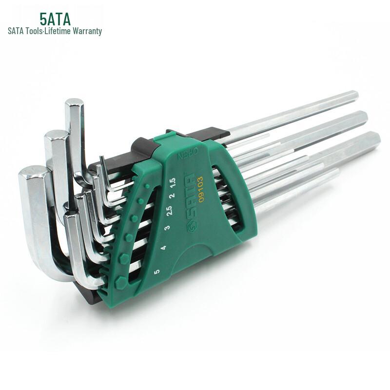 Набор метрических шестигранных ключей SATA, 9 шт., сверхдлинных