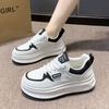 Spring 2024 New Thick-soled Little White Shoes Women's Korean Version Versatile Muffin and Casual Shoes Lace-up Student Women's Board Shoes
