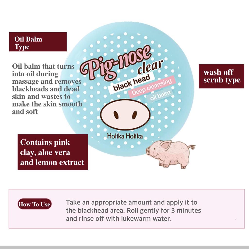HOLIKA HOLIKA Pig Nose Clear  Blackheads Deep Cleansing Oil Balm 25g / 0.88 Fl.oz. (3 Options)
