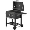 Charcoal Grill, with Height-Adjustable Coal Pan - Black