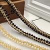 Needlework Applique Fabric Beaded Lace Ribbon Hand-stitched Pearl Lace Trim Pearl Braid Lace Ribbon