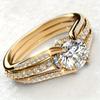 Women's 18K Gold Plated Synthetic Cubic Zirconia Valentine's Day Ring - Round Gemstone, 4-Prong-Setting, Elegant Copper Jewelry | Durable Gold Plating