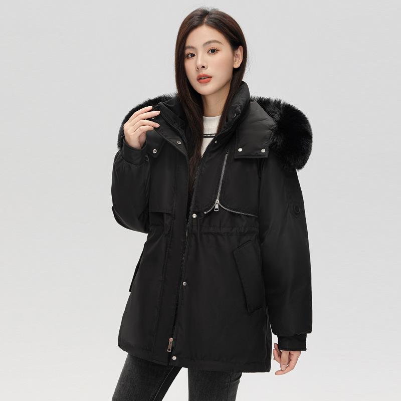 Cotton-padded Jacket Women's Short Big Fur Collar New Anti-season Winter Coat Loose School To Overcome Warm Coat.