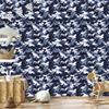 Military camouflage wallpaper navy blue and white 50x1000