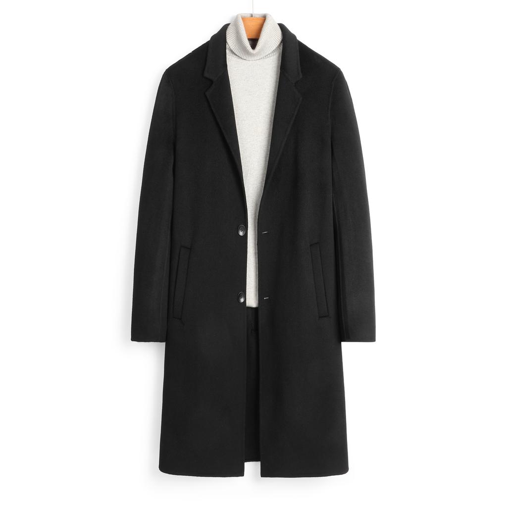 Wool Cashmere Coat Double-sided High-end Woolen Coat Men's Long Double-sided Woolen Coat