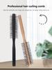 1 деревянная ручка, щетка для завивки волос, нейлоновая круглая расческа, щетка для завивки волос, профессиональный салонный инструмент для укладки, специально для париков из натуральных волос