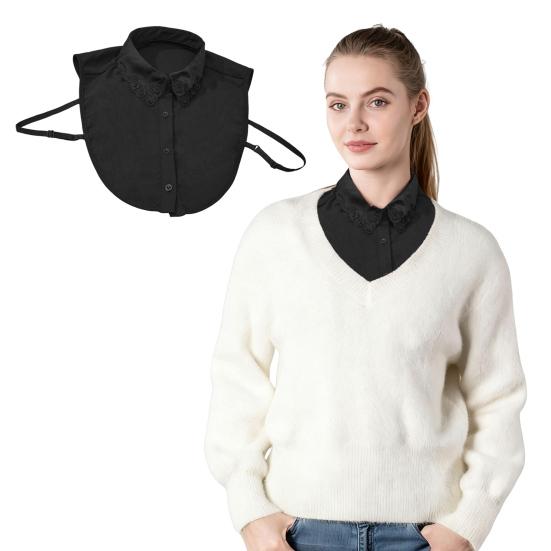 Блестящий съемный воротник со стразами, красный рождественский клетчатый, искусственный воротник, женский съемный накладной воротник, акцент для свитера