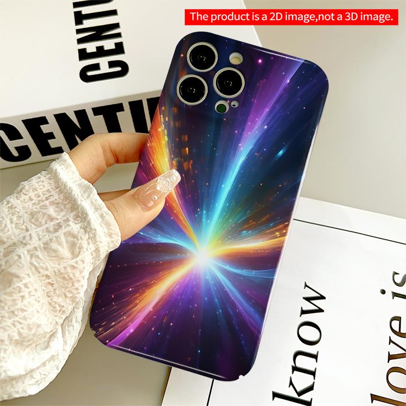 2DFlat Cosmic Light Burst Phone Case All inclusive film hard iPhone case, compatible with iPhone 18 Pro Max 17 16 15 14 13 12 11
