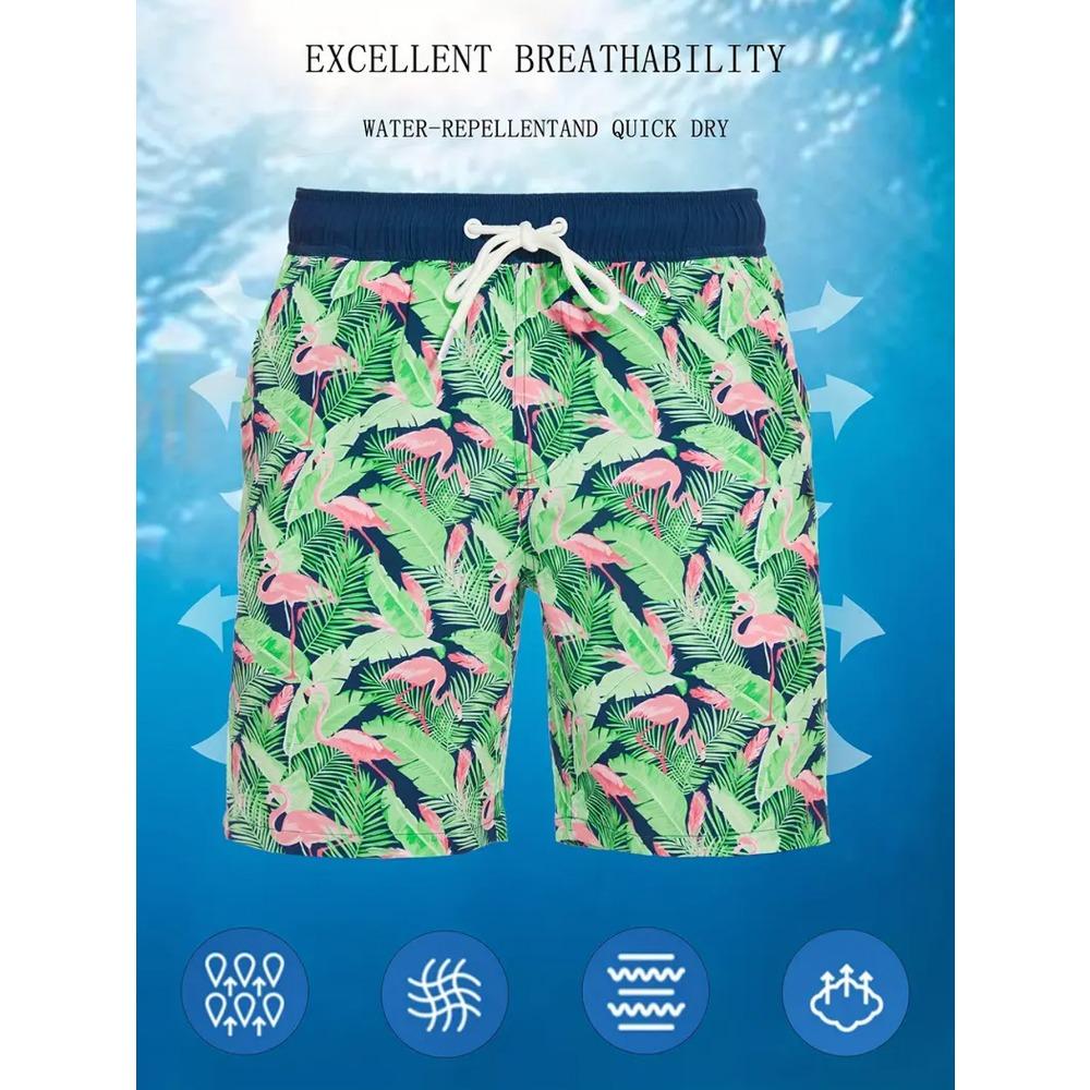 Мужские пляжные шорты - эластичные, дышащие, идеально подходят для активного отдыха летом. Двухслойные пляжные шорты