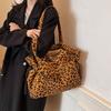Новая женская сумка большой вместимости, холщовая сумка-шоппер с леопардовым принтом, универсальная сумка-тоут через плечо, большая сумка, весна-лето 25 лет
