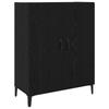 Highboard Set of 2 Black Oak Effect Wood Based Material
