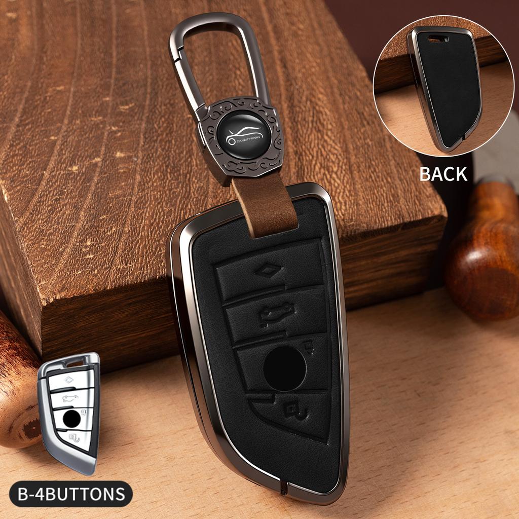 Car Accessories Zinc Alloy Leather Key Case Cover Chain for BMW X1 X3 X4 X5 F15 X6 F16 G30 7 Series G11 F48 F39 520 525 F30 118i