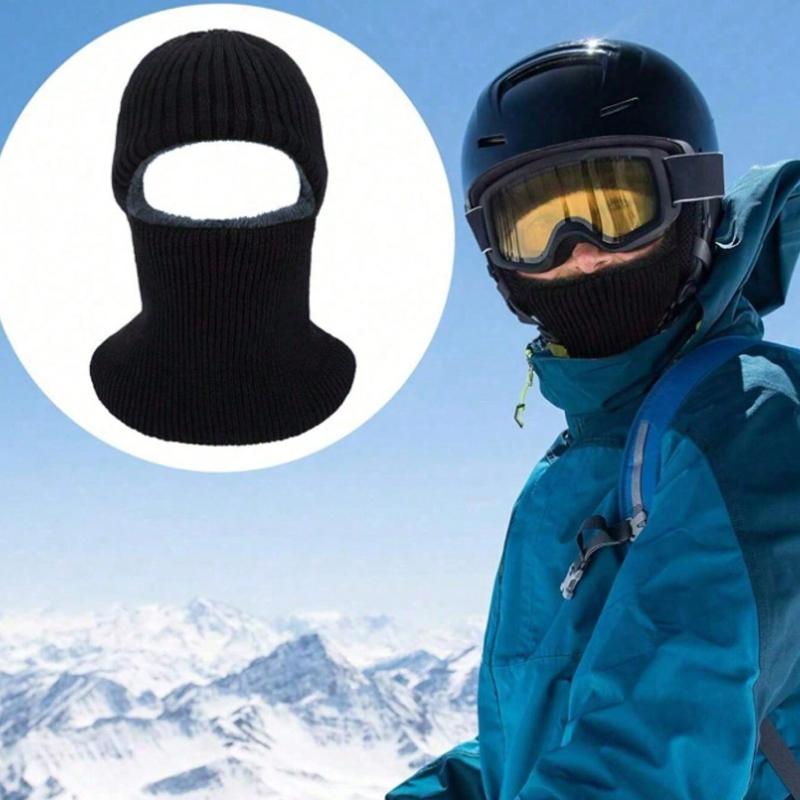 1 шт./компл. Мужская термошапка Зимняя вязаная ветрозащитная маска-балаклава на все лицо, Вязаная шапка с защитой шеи, Теплая термоподкладка для мужчин и женщин