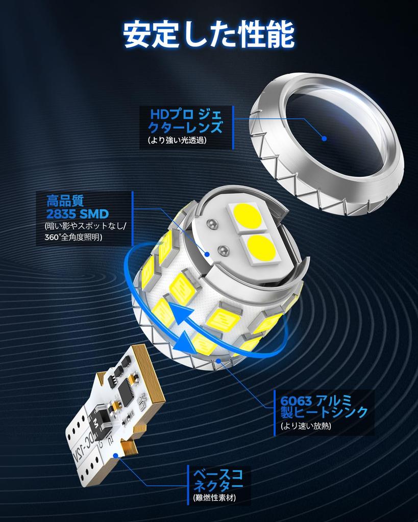 Marsauto T16 Светодиодная лампа заднего хода, Лампа заднего хода, Взрывная лампа, 6000K, Высокая яркость, Чип 2835SMD,