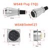 ZHQCN WS48 TQ+Z Waterproof M48 Female Plug Male Socket Panel 5 7 20 27 38 42 Pin Industrial Aviation Connector Electrical Power