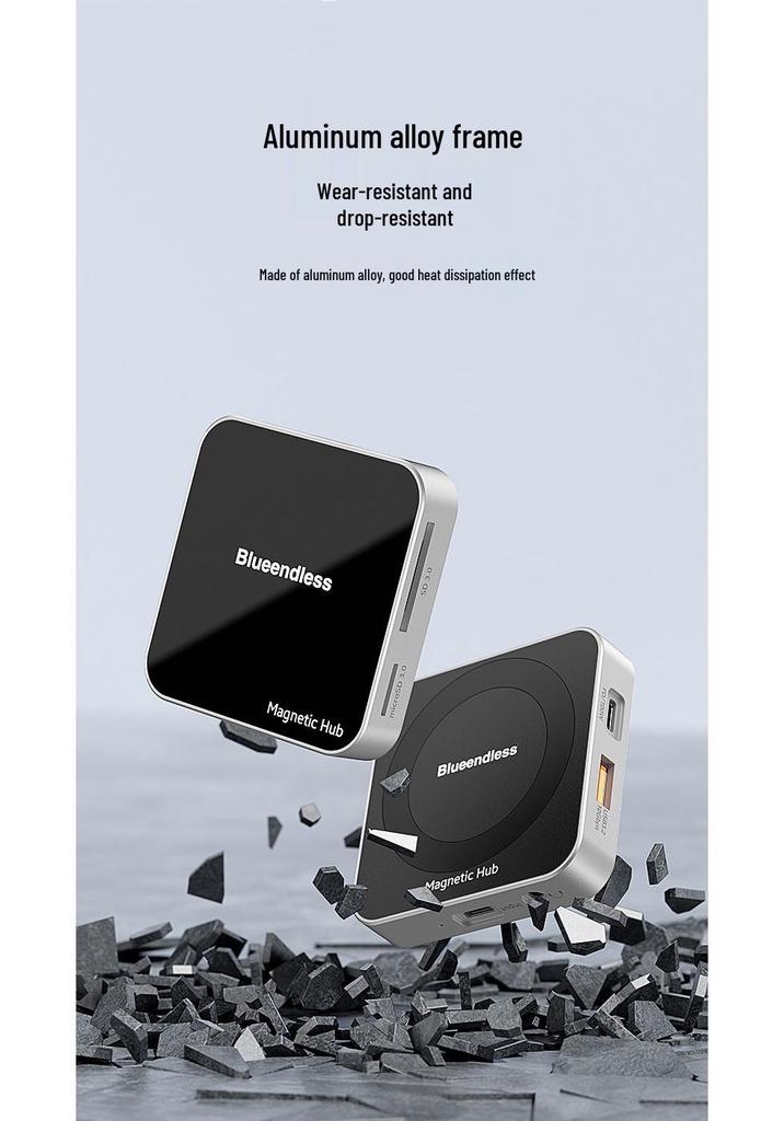 Магнитная док-станция USB-C с HDMI и разветвителем USB 3.2 для ноутбуков и телефонов
