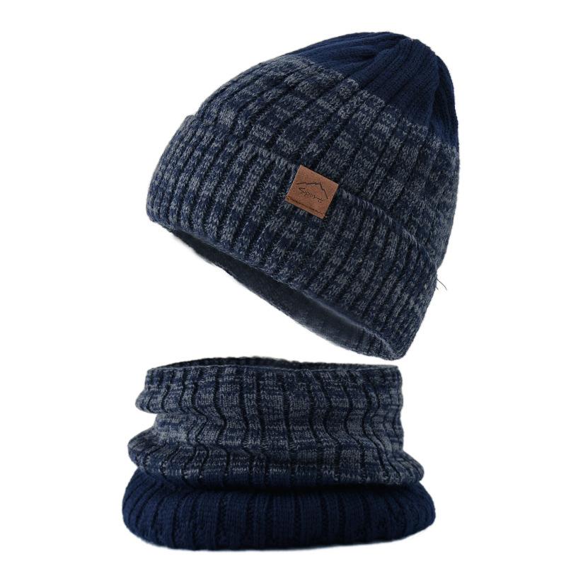Autumn and Winter Outdoor Beanie Hat Male and Female Couples Unisex Knit Hat with Fleece and Thick Warm Hat