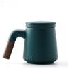 Ceramic Tea Infuser Mug with Wooden Handle