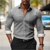 Striped Color Blocked Long Sleeved Shirt for Men In Spring Simple Solid Color Shirts Men’s