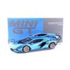 TrueScale Miniatures MINI GT 1/64 Lamborghini Si?n FKP 37 Blu Aegir Left-Hand Drive Finished Model