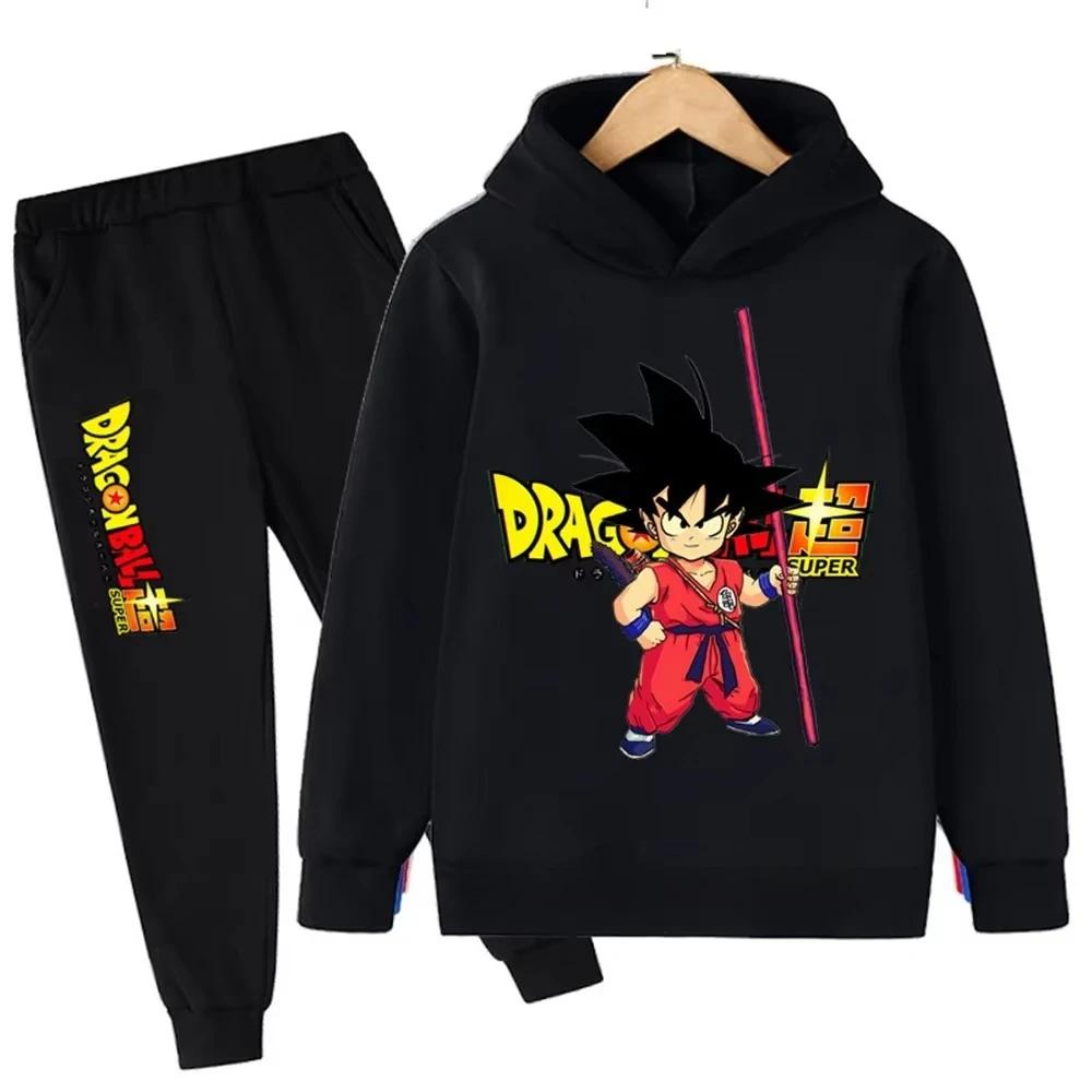 TZWYAutumn and Winter New Anime Dragon Ball Wukong Hoodie Set for Boys Children Hoodies for Girls Sports Shirts for Children 3-12y