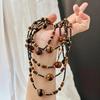 Vintage Boutique Maillard Style Natural Tiger'S Eye Stone Clavicle Chain Necklace