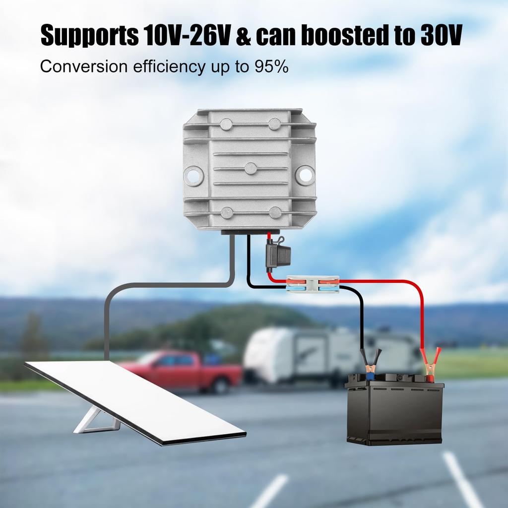 Специальный повышающий преобразователь Starlink Mini, 12В24В до 30В, 3,5А, с зажимом-розеткой, пыле- и ударопрочная конструкция для автомобилей, кемперов и лодок, для улицы