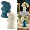 1PC Plastic Spiral White Vase Nordic Creative Flower Arrangement Container For Kitchen Living Bedroom Home Decoration Ornament