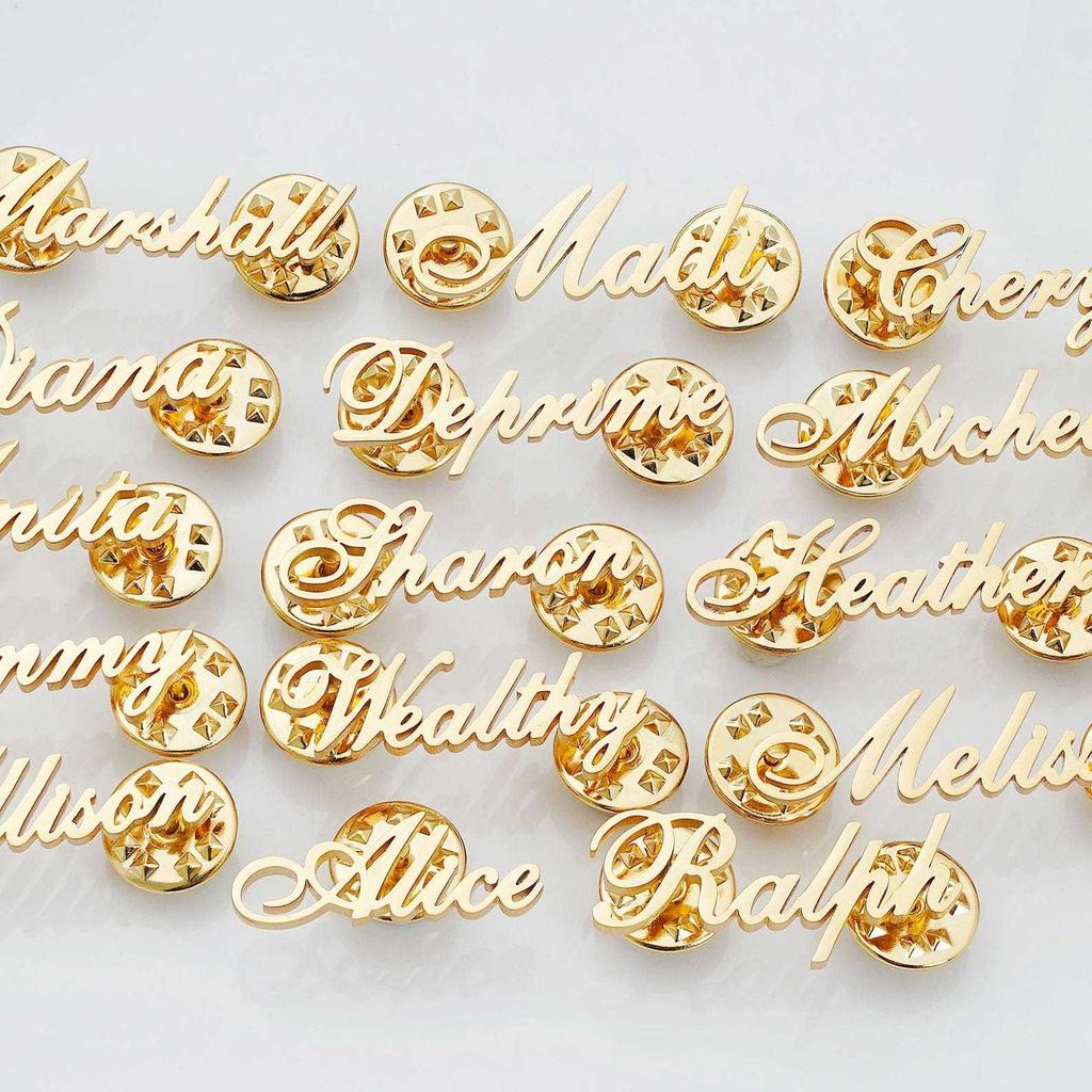 QIUHAN /ODM Minimalist Stainless Steel Suit Coat Lapel Father Day Gift Fashion Brooch Jewelry Custom Name Pin