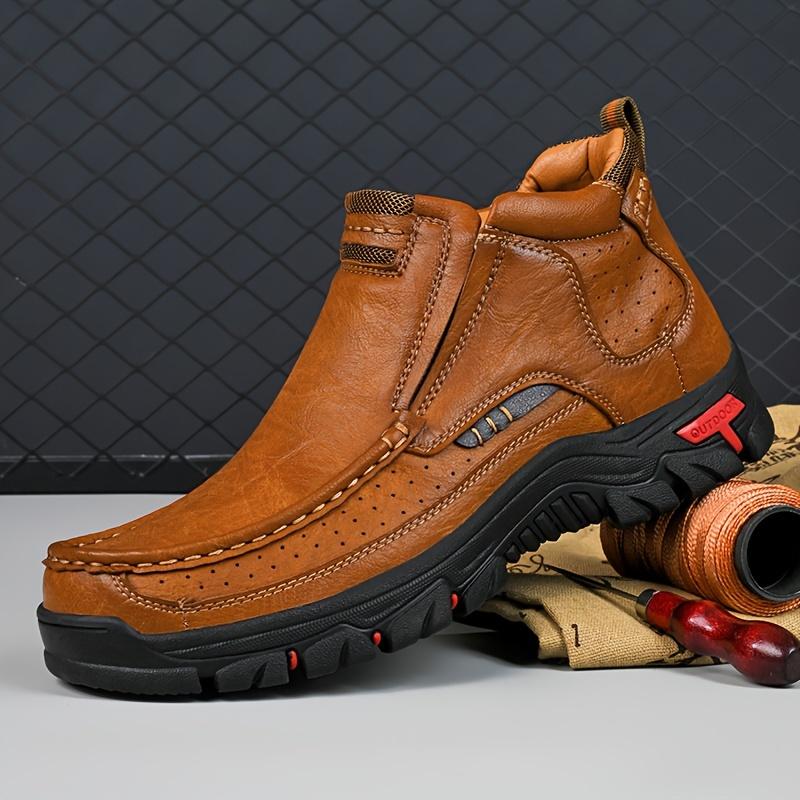 Men's Mid-Top Casual Hiking Boots - Slip-Resistant, Comfortable & Versatile for All Seasons, Men's Boots, Warm, Anti Slip, Hiking