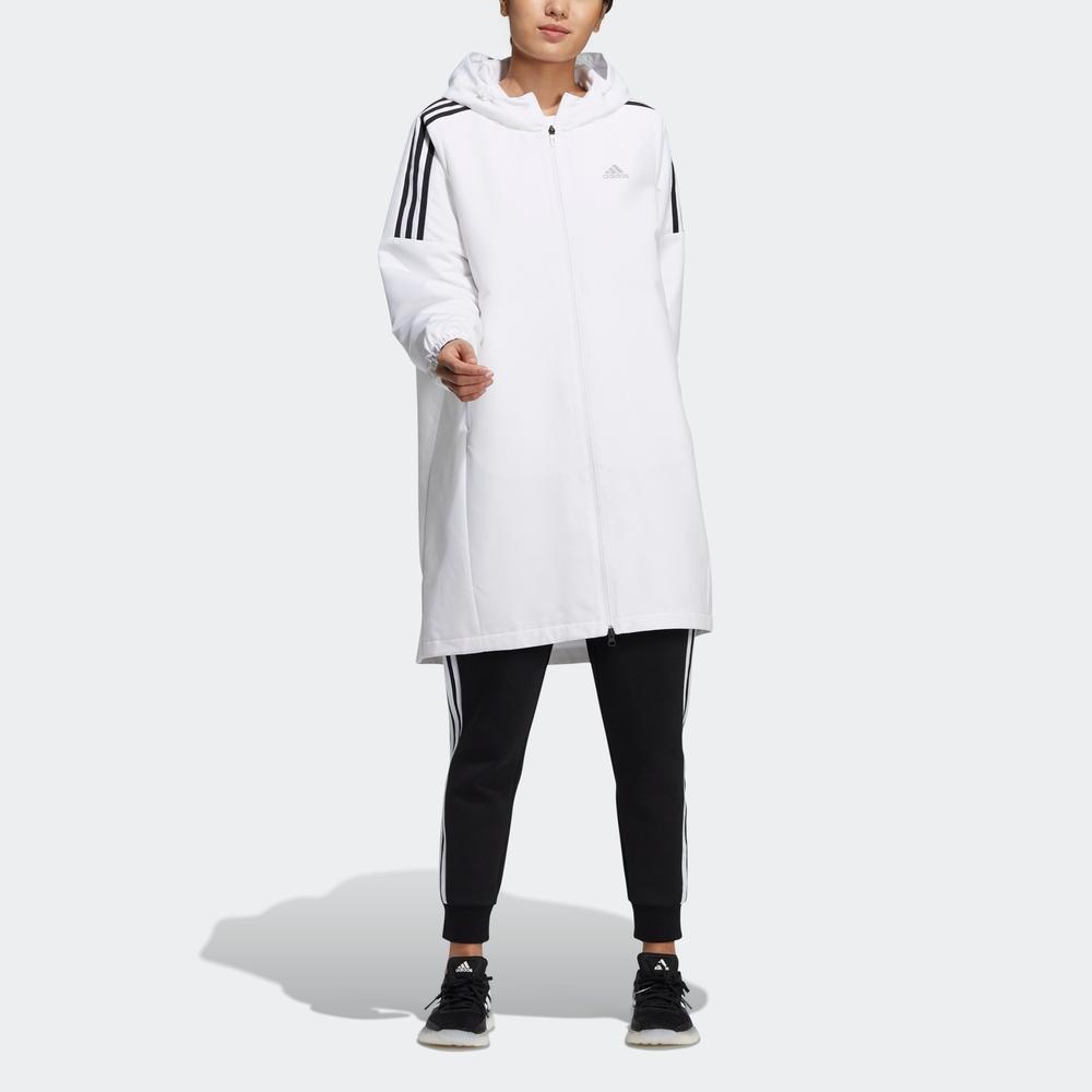 adidas Спортивная тренировочная куртка с капюшоном на флисовой подкладке Белая HG1848