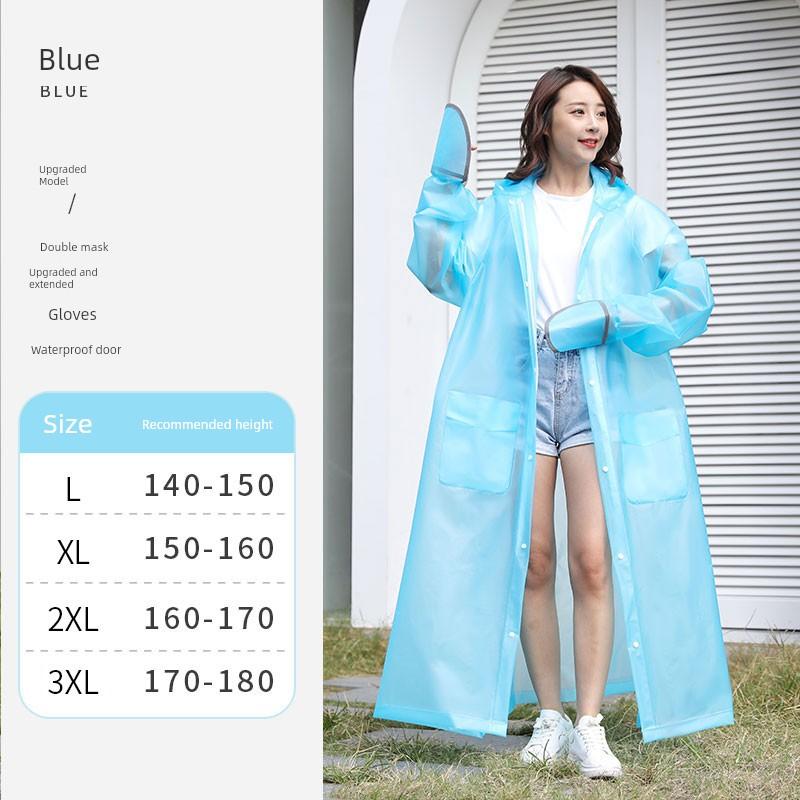 Raincoat for Electric Bikes, Long Version for Men and Women, Full-Body Storm-Proof Two-Piece Poncho for Hiking and Electric Bicycles, Adult Cycling