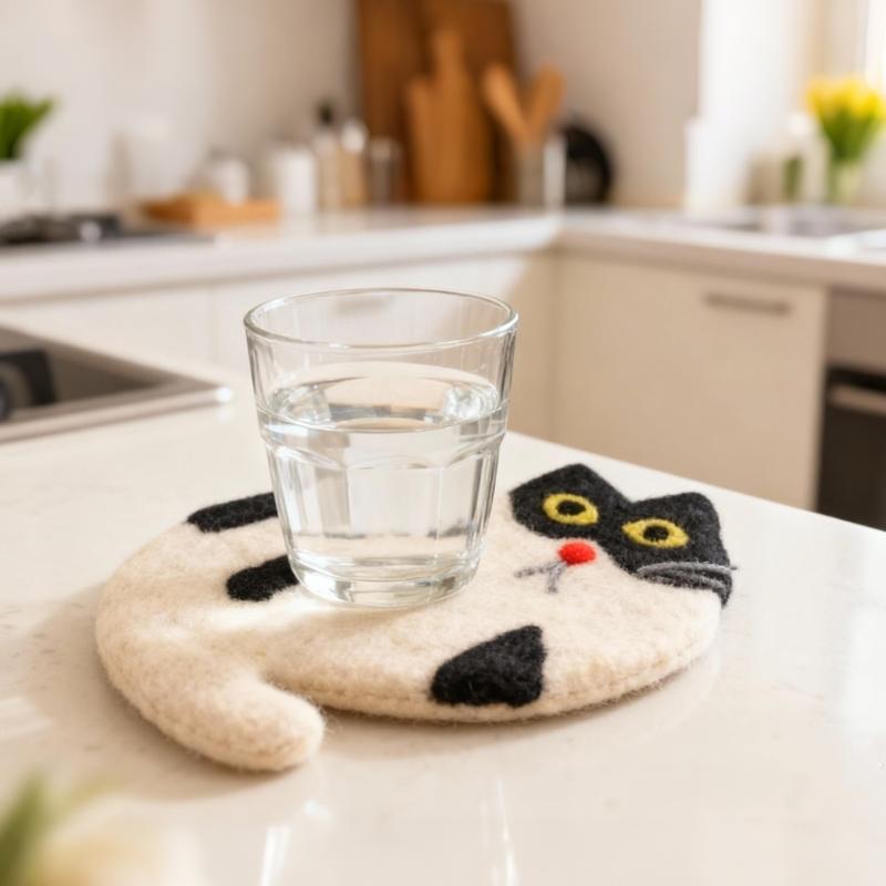 Natural Fiber Drink Mats Cartoon Animal Shape Coaster Heat Resistant Table Protector For Modern Homes Office Use